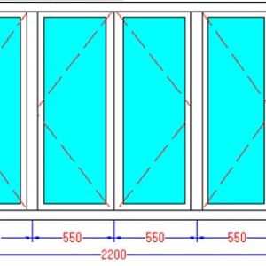 Cửa sổ 4 cánh mở quay - MKS2-03