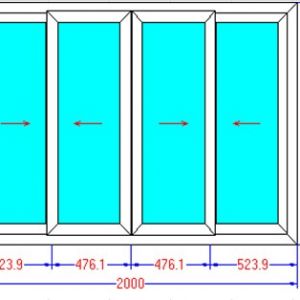 Cửa sổ 4 cánh mở trượt - MKS3-03